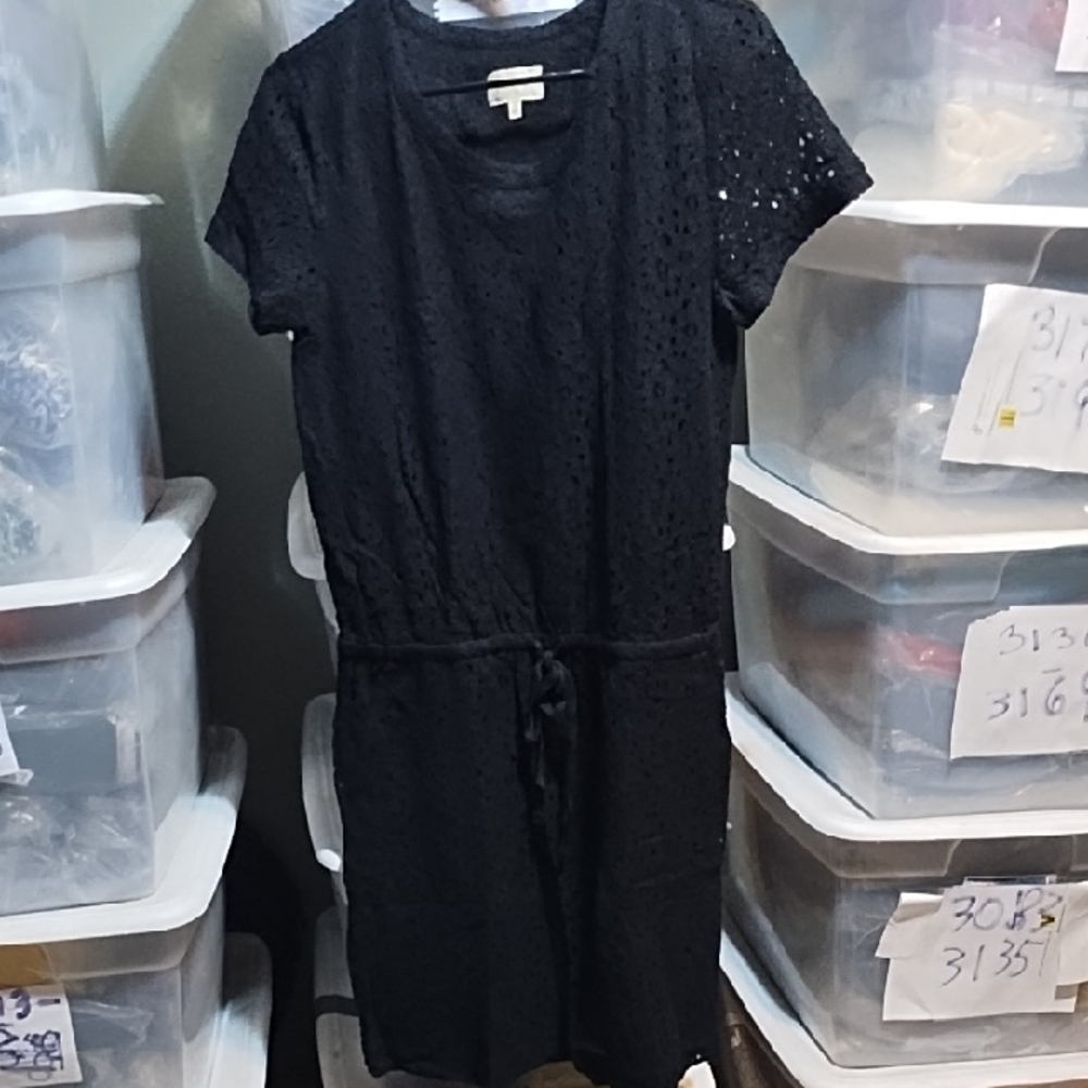 Lou & Grey Embroidered Black  Dress
